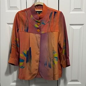 Colorful Abstract Button-Up Jacket